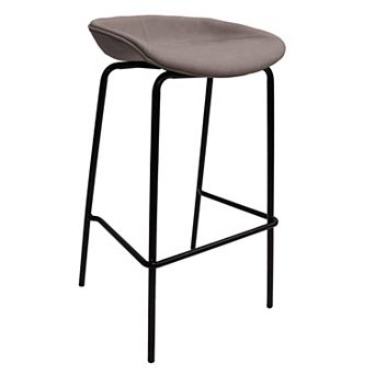Leisuremod Servos Modern Barstool With Upholstered Faux Leather Seat And Powder Coated Iron Frame