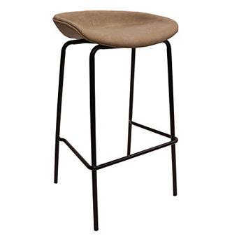 Leisuremod Servos Modern Barstool With Upholstered Faux Leather Seat And Powder Coated Iron Frame
