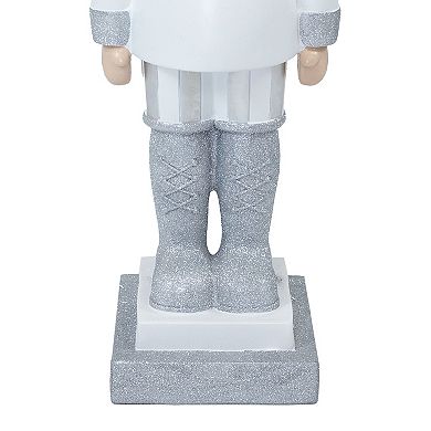 Sunnydaze Sterling the Silver Christmas Nutcracker - 37" H - Set of 2