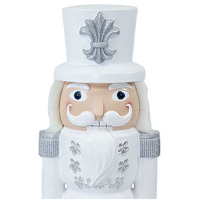 Sunnydaze Sterling the Silver Christmas Nutcracker - 37" H - Set of 2