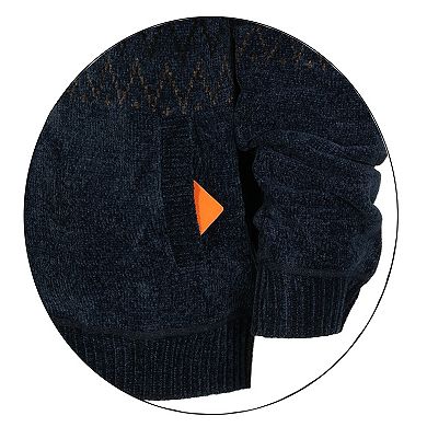 Gioberti Men's Knitted Chenille Cardigan Sweater With Flannel Lining