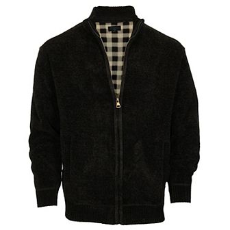Gioberti Men's Knitted Chenille Cardigan Sweater With Flannel Lining