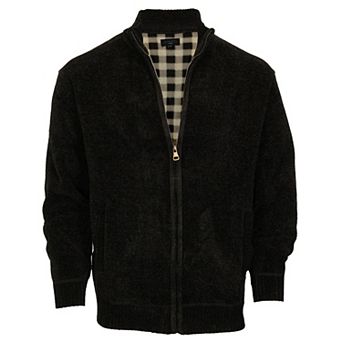 Gioberti Men's Knitted Chenille Cardigan Sweater With Flannel Lining