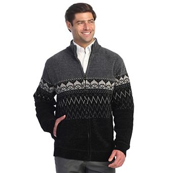 Gioberti Men's Knitted Chenille Cardigan Sweater With Flannel Lining