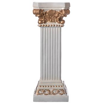 Decorative Modern Fiberglass Plinth Roman Style Column Ionic Pedestal Vase Stand, Medium