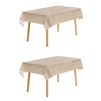 12 Pack Tablecloth Rectangle Disposable Plastic Waterproof Table Cover for Dining 54" x 71"