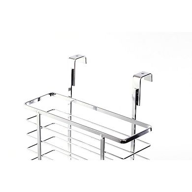 Durable Chrome Metal Grocery Bag Holder Over-Cabinet & Door Organizer for Storing & Recycling Bags