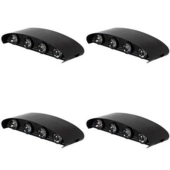 Waterproof Black Aluminum Wall Lamp for Indoors and Outdoors, 8W Cool White 4000K, Set of 4