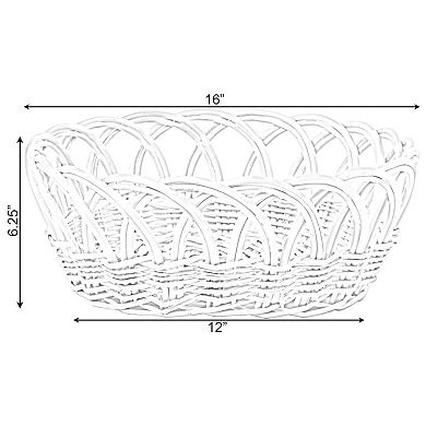 16 Inch Decorative Round Fruit Bowl Bread Basket Serving Tray