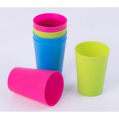 Plastic Reusable Cups 7 Oz Set Of 6 (2 Red, 2 Green, 2 Blue)