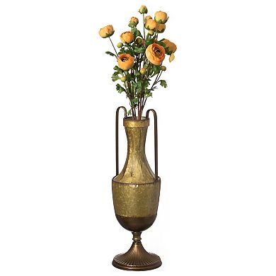 Decorative Antique Style 2 Handle Metal Jug Floor Vase - Large