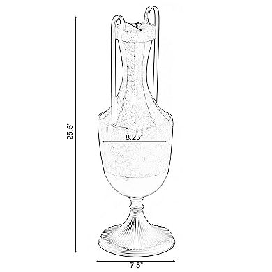 Decorative Antique Style 2 Handle Metal Jug Floor Vase - Large