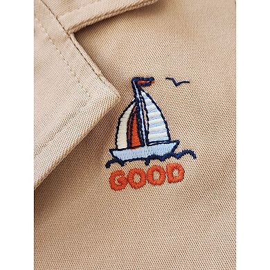 Infant To Toddler Nautical Inspired Jacket, Button-up Long Sleeve Shirt & Pants Full 3-piece Suit