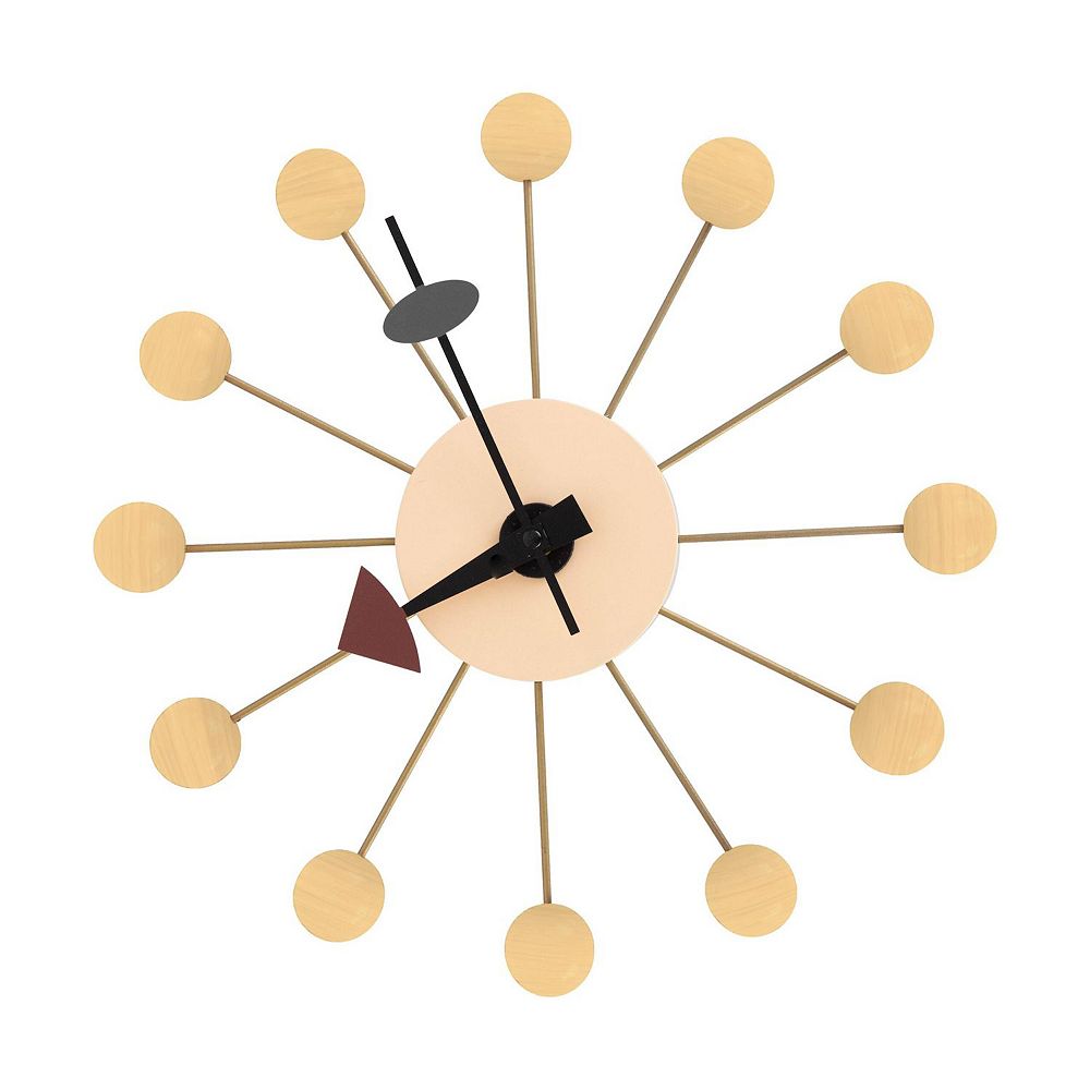 Leisuremod Concordia Modern Design Round Balls Silent Non-Ticking Wall ...