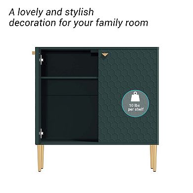 Mondawe Green 32" Modern Double Doors Locker Accent Cabinet