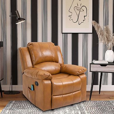 Mondawe Tall Heavy Duty Faux Leather Massage Glider Recliner