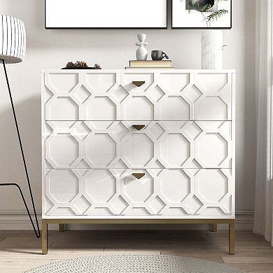 Mondawe Freestanding 3 Drawer Storage Cabinet Table
