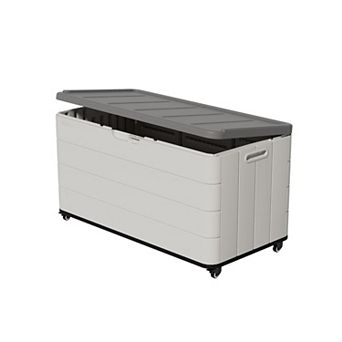 Patio Storage Boxes Resin Deck Box Organize and Stow Patio Cushions, Pillows and Garden Tools, Brown