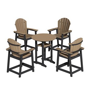 23inch Tall Adirondack Chairs Sets Patio Bar Stool Chairs All-Weather for Backyard Garden