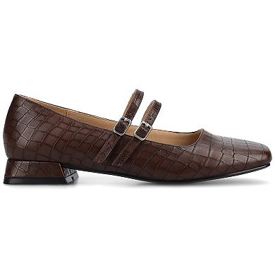 Journee Gredah Double Buckle Women's Mary Jane Dress Flats