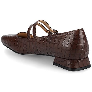 Journee Gredah Double Buckle Women's Mary Jane Dress Flats