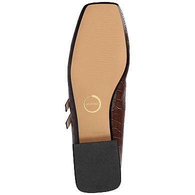 Journee Gredah Double Buckle Women's Mary Jane Dress Flats