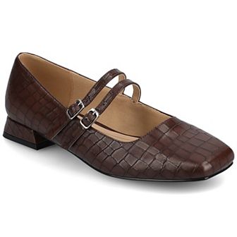 Journee Gredah Double Buckle Women's Mary Jane Dress Flats