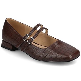 Journee Gredah Double Buckle Women's Mary Jane Dress Flats