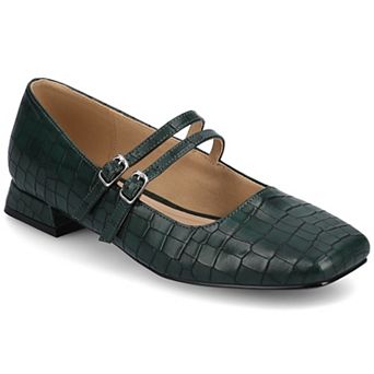 Journee Gredah Double Buckle Women's Mary Jane Dress Flats