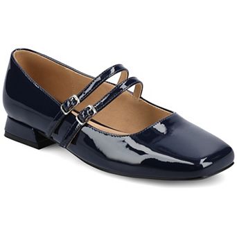Journee Gredah Double Buckle Women's Mary Jane Dress Flats