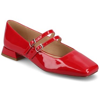 Journee Gredah Double Buckle Women's Mary Jane Dress Flats