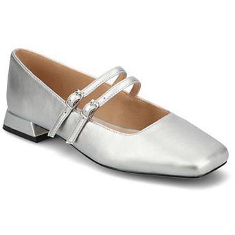 Journee Gredah Double Buckle Women's Mary Jane Dress Flats