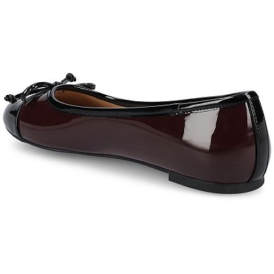 Journee Kaiah Medium and Wide Width Women's Ballet Cap Toe Slip-On Dress Flats