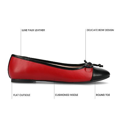Journee Kaiah Medium and Wide Width Women's Ballet Cap Toe Slip-On Dress Flats