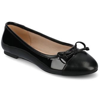 Journee Kaiah Medium and Wide Width Women's Ballet Cap Toe Slip-On Dress Flats