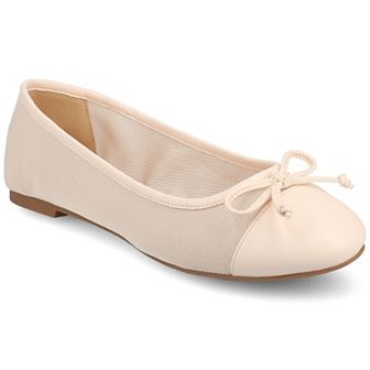 Journee Kaiah Medium and Wide Width Women's Ballet Cap Toe Slip-On Dress Flats
