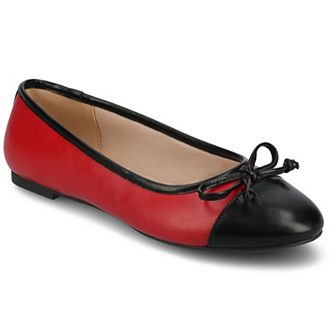 Journee Kaiah Medium and Wide Width Women's Ballet Cap Toe Slip-On Dress Flats