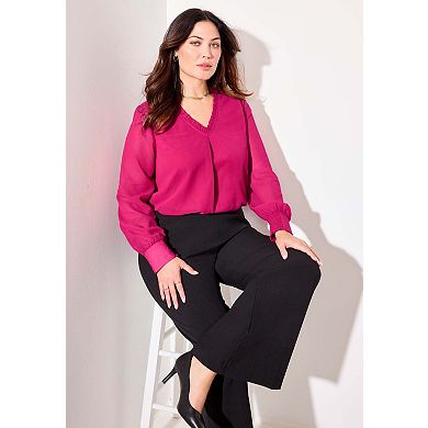 Catherines Women's Plus Size Petite Refined Pull-On Pant