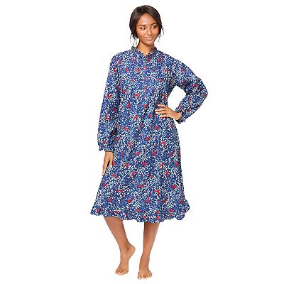 Only Necessities Women s Plus Size Cotton Flannel Print Short Gown