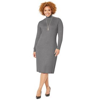 Catherines Women's Plus Size Liz&Me Mockneck Sweater Dress