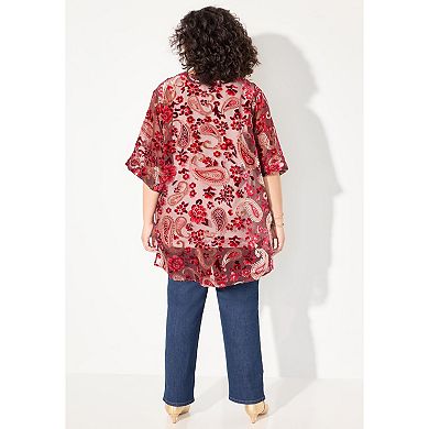 Catherines Women's Plus Size In-Vogue Velvet wrap