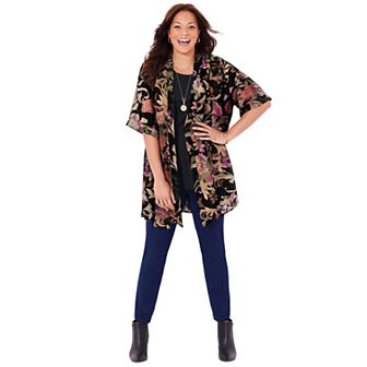 Catherines Women's Plus Size In-Vogue Velvet wrap