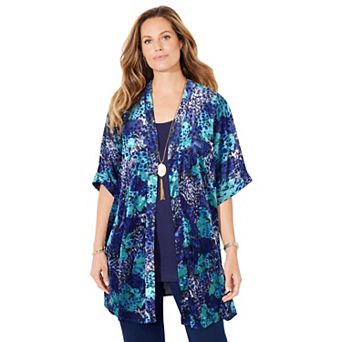 Catherines Women's Plus Size In-Vogue Velvet wrap