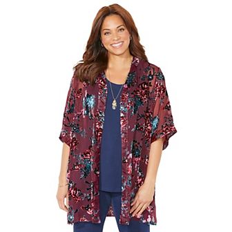 Catherines Women's Plus Size In-Vogue Velvet wrap