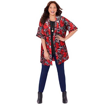 Catherines Women's Plus Size In-Vogue Velvet wrap