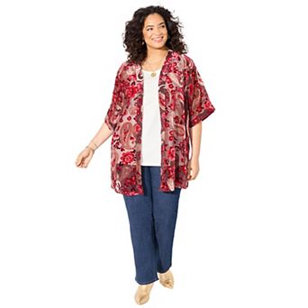 Catherines Women's Plus Size In-Vogue Velvet wrap