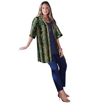 Catherines Women's Plus Size In-Vogue Velvet wrap