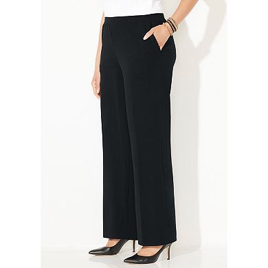 Catherines Women's Plus Size Petite Suprema Wide Leg Pant
