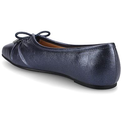 Journee Callee Medium and Wide Width Women's Ballet Bow Slip-On Dress Flats
