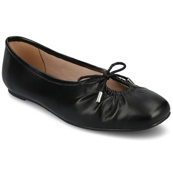 Journee Callee Medium and Wide Width Women's Ballet Bow Slip-On Dress Flats